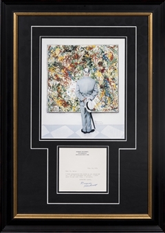 1976 Norman Rockwell Signed Typed Letter On Personal Stationery With "The Connoisseur" Print In 20x28 Framed Display (Beckett)